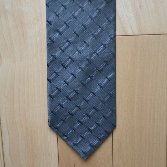 Bugatti 80s Tie Gray Black Vintage - Picture 1 of 5